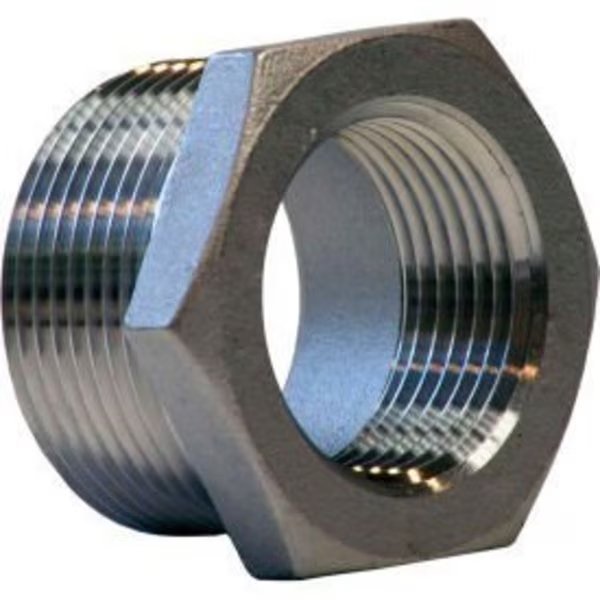 1 In. X 3/4 In. 304 Stainless Steel Bushing - MNPT X FNPT - Class 150 - 300 PSI - Import, Merit Brass, Mfr#: K414-1612